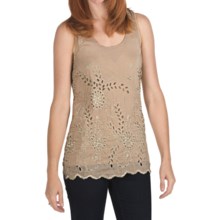 True Grit Cotton-Silk Eyelet Tank Top (For Women) in Khaki - Closeouts