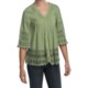 True Grit Cotton Voile Pintuck-Loving Lace Shirt - 3/4 Sleeve (For Women)