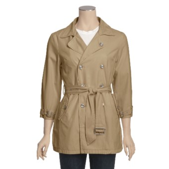 True Grit Couture Cargo Pea Coat (For Women) in Khaki