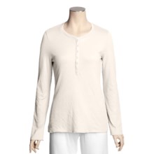 True Grit Double-Knit Henley Shirt - Long Sleeve (For Women) in Antique White - Closeouts