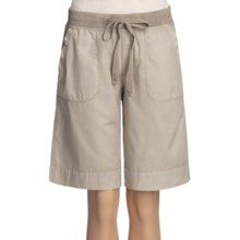 True Grit Drawstring Cargo Shorts - Cotton Canvas (For Women) in Ash - Closeouts