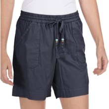 True Grit Drawstring Waist Camp Shorts - Cotton Canvas (For Women) in Indigo - Closeouts