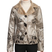 True Grit Embossed Vintage Rose Jacket - Shawl Collar (For Women) in Ivory - Closeouts