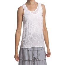 True Grit Embroidered Swirls Tank Top (For Women) in White - Closeouts
