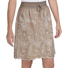 True Grit Eyelet Skirt - Cotton-Silk, Fully Lined (For Women) in Grey - Closeouts
