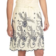 True Grit Eyelet Skirt - Cotton-Silk, Fully Lined (For Women) in Vintage White - Closeouts