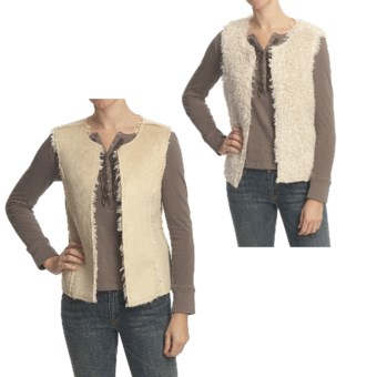 True Grit Faux-Sueded Mohair Vest - Reversible (For Women) in Chamois