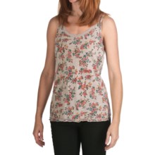 True Grit Floral Slub Knit Cotton Tank Top (For Women) in Pebble - Closeouts