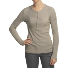 True Grit Gold-Knit Button Henley Shirt - Long Sleeve (For Women) in Heather Gold - Closeouts