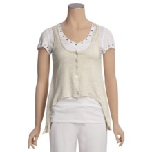 True Grit Haute Heathered Knit Vest - Button Front (For Women) in Vintage Natural - Closeouts