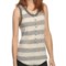True Grit Heather Stripes Racer Tank Top (For Women) in Oatmeal/Charcoal