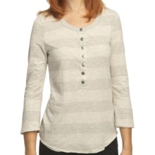 True Grit Heather Stripes Shirt - Snap Front, 3/4 Sleeve (For Women) in Oatmeal/Heather - Closeouts