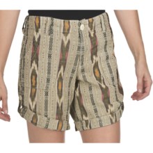 True Grit Ikat Shorts - Roll Bottom (For Women) in Bleached Driftwood - Closeouts