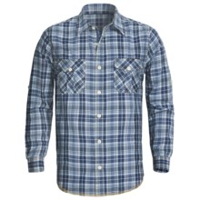 True Grit Indigo Shirt - Long Roll-Up Sleeve (For Men) in Indigo Plaid - Closeouts