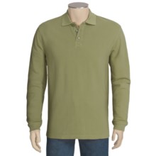 True Grit Jersey Pique Polo Shirt - Long Sleeve (For Men) in Olive Branch - Closeouts