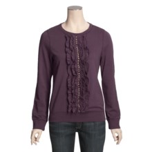 True Grit Knit Ruffle Sweatshirt (For Women) in Auburgine - Closeouts