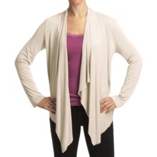 True Grit Long Loose Cardigan Sweater - Stretch Viscose Knit (For Women) in Chalk - Closeouts