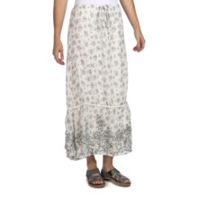 True Grit Long Toile Print Skirt (For Women) in White - Closeouts