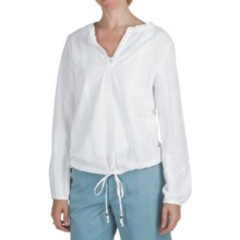 True Grit Maisie Eyelet Popover Shirt - Long Sleeve (For Women) in White - Closeouts