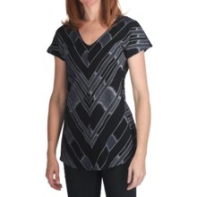 True Grit Mesa Stripe Shirt - Short Sleeve (For Women) in Vintage Black/Natural - Closeouts