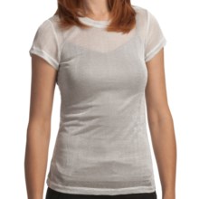 True Grit Mesh Knit T-Shirt - Short Sleeve (For Women) in Silver Heather - Closeouts