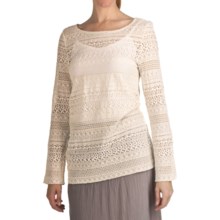 True Grit Navajo Lace Crew Shirt - Long Sleeve (For Women) in Natural - Closeouts