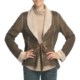 True Grit Plush Pebble Suede Jacket - Satin Tie (For Women)