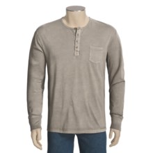 True Grit Secret Wash Pocket Henley Shirt - Long Sleeve (For Men) in Washed Grey - Closeouts