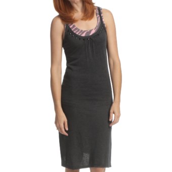True Grit Sequin & Stones Tank Dress - Slub Jersey, Sleeveless (For Women) in Black