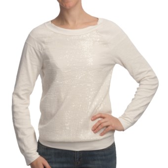 True Grit Sequin-Knit Pullover Shirt - Long Raglan Sleeve (For Women) in Chalk