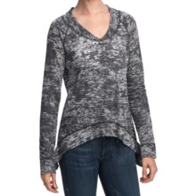 True Grit Slub Cotton Burnout T-Shirt - Long Sleeve (For Women) in Black - Closeouts
