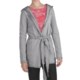 True Grit Slub Fleece Hooded Jacket - Tie Front (For Women)