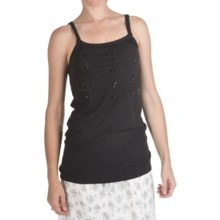 True Grit Slub Jersey Sequin & Stones Tank Top (For Women) in Black - Closeouts