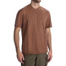 True Grit Slub Jersey T-Shirt - V-Neck (For Men) in Rust - Closeouts