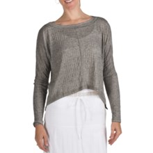 True Grit Slub Pucker Crop Shirt - Long Sleeve (For Women) in Charcoal - Closeouts