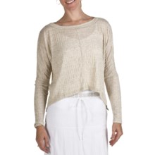 True Grit Slub Pucker Crop Shirt - Long Sleeve (For Women) in Oatmeal - Closeouts