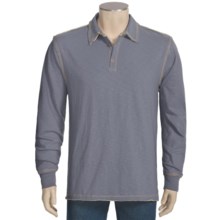 True Grit Slub Vintage Polo Shirt - Long Sleeve (For Men) in Vintage Denim - Closeouts