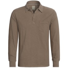 True Grit Soft Slub Jersey Polo Shirt - Long Sleeve (For Men) in Driftwood - Closeouts
