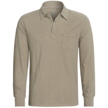 True Grit Soft Slub Jersey Polo Shirt - Long Sleeve (For Men) in Pebble - Closeouts