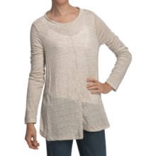 True Grit Soft Slub Pucker Tunic Shirt - Long Sleeve (For Women) in Oatmeal - Closeouts
