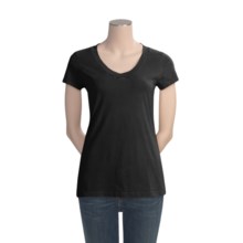 True Grit Solid V-Neck T-Shirt - Short Sleeve (For Women) in Black - Closeouts
