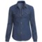 True Grit Stretch Dark Denim Shirt - Long Roll Sleeve (For Women) in Dark Denim