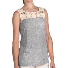 True Grit Sublime Slub Crochet T-Shirt - Sleeveless (For Women) in Heather - Closeouts