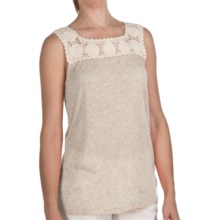 True Grit Sublime Slub Crochet T-Shirt - Sleeveless (For Women) in Natural - Closeouts