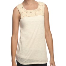 True Grit Sublime Slub Crochet T-Shirt - Sleeveless (For Women) in White - Closeouts