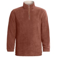 True Grit Sueded Soft Sherpa Pullover Shirt - Zip Neck (For Men) in Rust - Closeouts