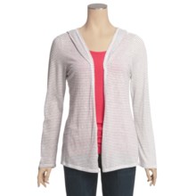 True Grit Supreme Microstripe Cardigan Sweater - Hooded (For Women) in White - Closeouts