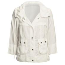 True Grit Textured Twill Cabin Jacket - TENCEL®, 3/4 Sleeve (For Women) in Vintage White - Closeouts