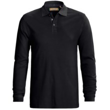 True Grit Three Button Polo Shirt - Jersey Pique, Long Sleeve (For Men) in Black - Closeouts