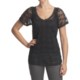 True Grit Vintage Cotton Lace Shirt - V-Neck, Short Sleeve (For Women)